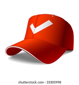 Red cap. Vector. Insert your logo or graphics.