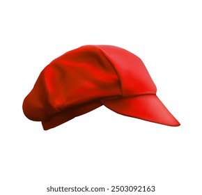 Gorra roja con visera. Ilustración vectorial.