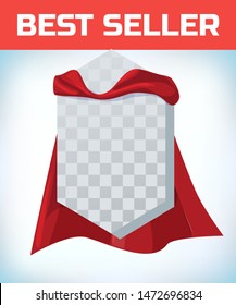 Red cape. Super hero cape. Red super cloak. Character hero logo. Manager leader. Leadership concept. Leadership sign. Business superhero vector illustration. Power sign. Superhero icon. shield logo.