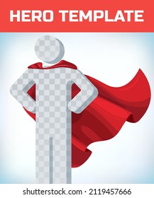 Red cape. Super hero cloak. Superhero cover. Cartoon carnival clothes. Power sign. Leadership concept. Red hero cape. Super cloak. Superhero symbol