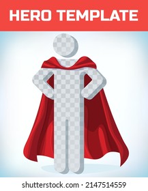 Red cape. Super hero cloak. Superhero cover. Cartoon carnival clothes. Power sign. Leadership concept. Red hero cape. Super cloak. Superhero symbol