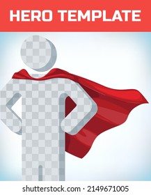 Red cape. Super hero cloak. Superhero cover. Cartoon carnival clothes. Power sign. Leadership concept. Red hero cape. Super cloak.