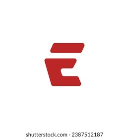 Red capital E logo with blank background