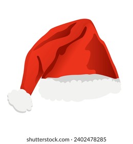 Red caps vector. Christmas decorations. Santa Claus hat. Christmas image.
