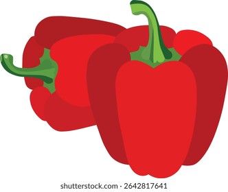 "Red Capsicum Design" features a bold and vibrant illustration of a fresh red bell pepper, perfect for food, health, and vegetable-themed artworks.