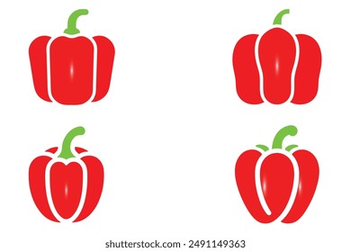 Red capsicum illustratio0n on white 