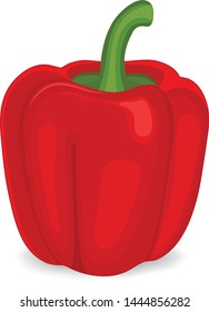 Red capsicum pepper (bell pepper) Vector illustration