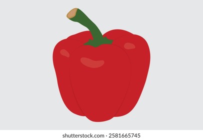 Red capsicum Vector Art Illustration Isolated on white background
