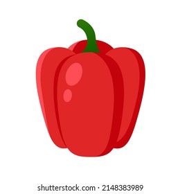 red capsicum vector logo icon Red bell pepper illustration flat clipart