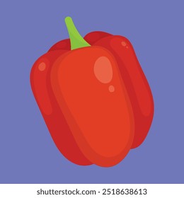 Red Capsicum Vegetable icon vector. Bell Pepper vector. Capsicum Bell Pepper Vegetable 