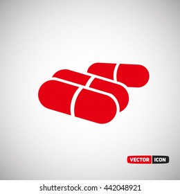 Red Capsule for medical icon. Vector icon eps.10