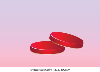 Red capsule. Medical object. Abstract vector