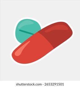 Red Capsule und Teal Pill Symbol