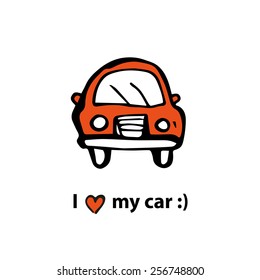 Red car. 