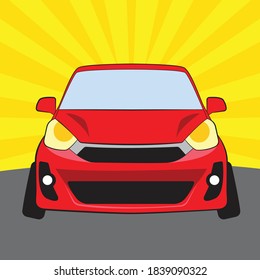 red car angry face vector