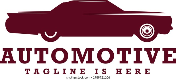 red car for auto motive and classic car services, vector logo design.