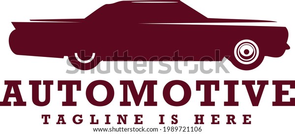 red car for auto motive and classic car services,\
vector logo design.