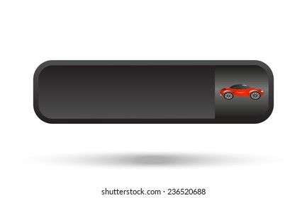 red car black button for a site, vector