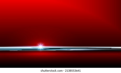 Red car body fragment, part. Background for banner in automotive style. Shiny car close up view. Vehicle paint coating texture. Chrome molding, logo, steel body. Vector background, template, mockup - Shutterstock ID 2138553641