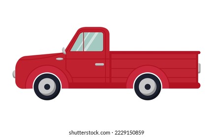 Red car with a body. Vector illustration.
