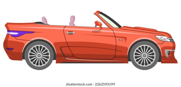 red car cabriolet vector illustration
