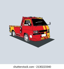 red car cargo vector illustration