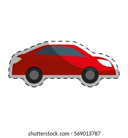 red car city scene image design icon, vector illustration