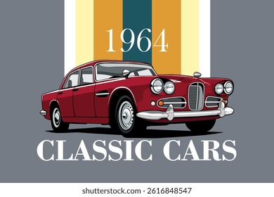 red car classic show logo icon illustration design vector