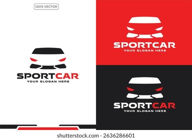 red car color car silhouette abstract logo design
