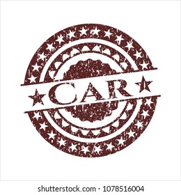 Red Car distress rubber stamp