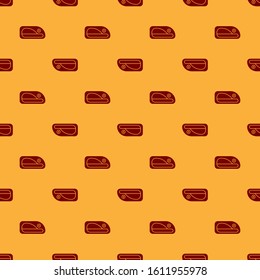 Red Car door handle icon isolated seamless pattern on brown background.  Vector Illustration
