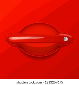 Red car door handle vector icon