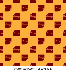 Red Car door icon isolated seamless pattern on brown background.  Vector Illustration