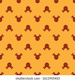 Red Car engine icon isolated seamless pattern on brown background.  Vector Illustration