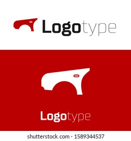 Red Car fender icon isolated on white background. Logo design template element. Vector Illustration