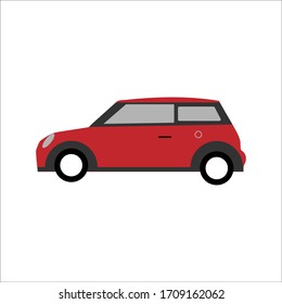 Ilustración de diseño plano de coche rojo