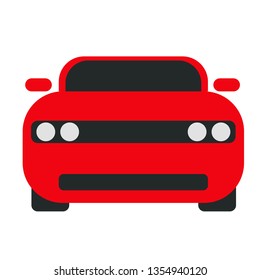 Red car flat illustration on white