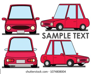 Red Car. Flaches Vektorgrafik-Design.