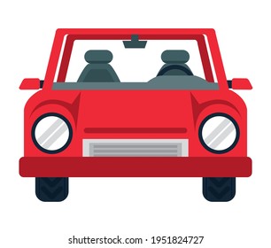 red car front isolated icon