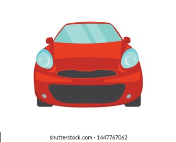 Red car front view illustration vector