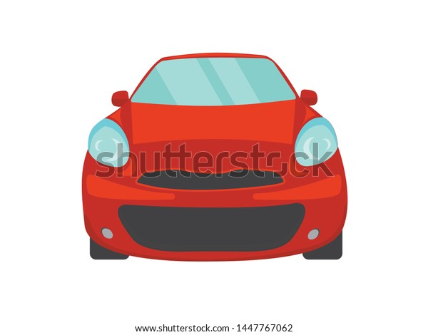 Red car front view\
illustration vector