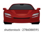 Red car. front view. vector illustration	