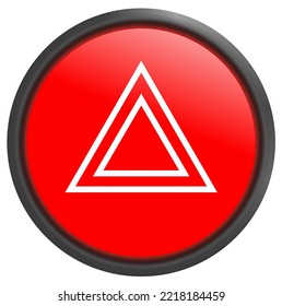 Red car hazard light button with black round ring vector illustration  svg