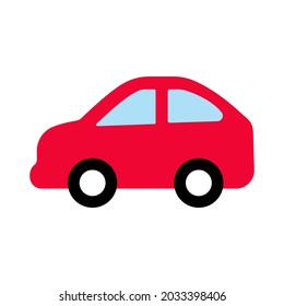 Red car icon emoji on white background