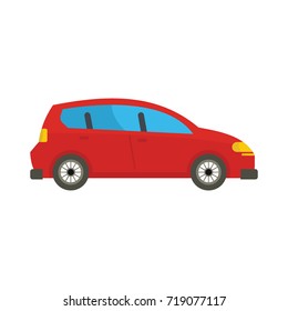 Red car icon. Flat illustration of Red car vector icon for web isolated on white background