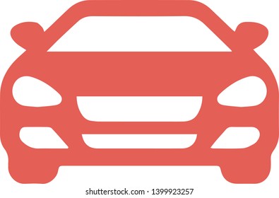Red Car icon flat style isolated on white background