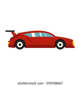 Red car icon in flat style isolated on white background vector illustration