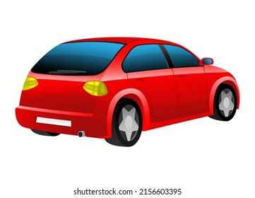 Red car icon isolated on white background.