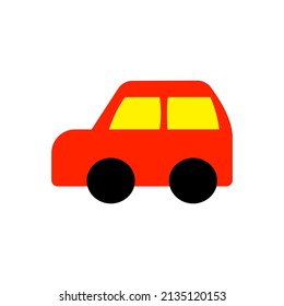 Red car icon on white background.
