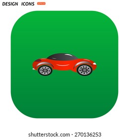 red car. icon. vector design
